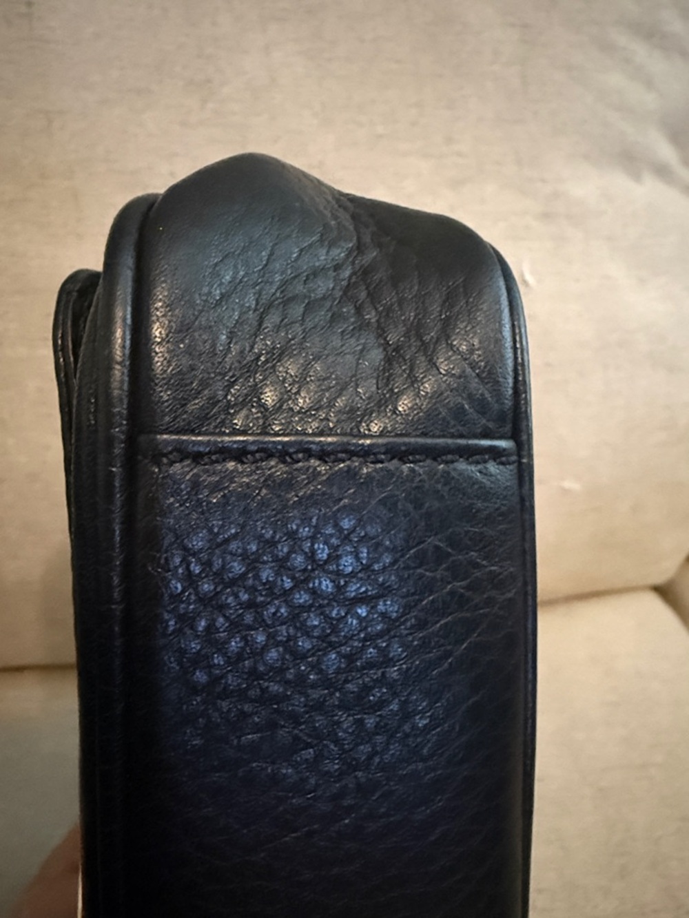 Michael Kors Black Leather Shoulder Bag with Gold Hardware - Picture 10 of 13